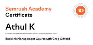 semrush backlink management certification