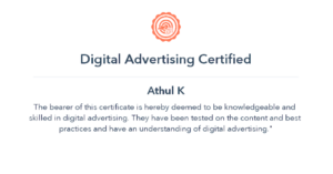 hubspot academy digital advertising certification