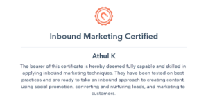 hubspot academy inbound marketing certification